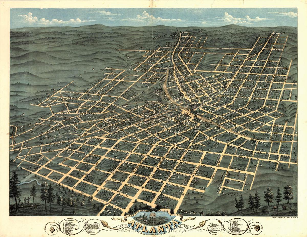 Mapa antigo de Atlanta
