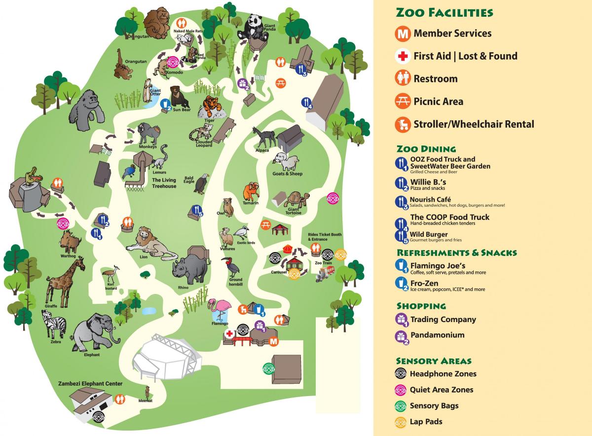 Mapa do Parque Zoológico de Atlanta